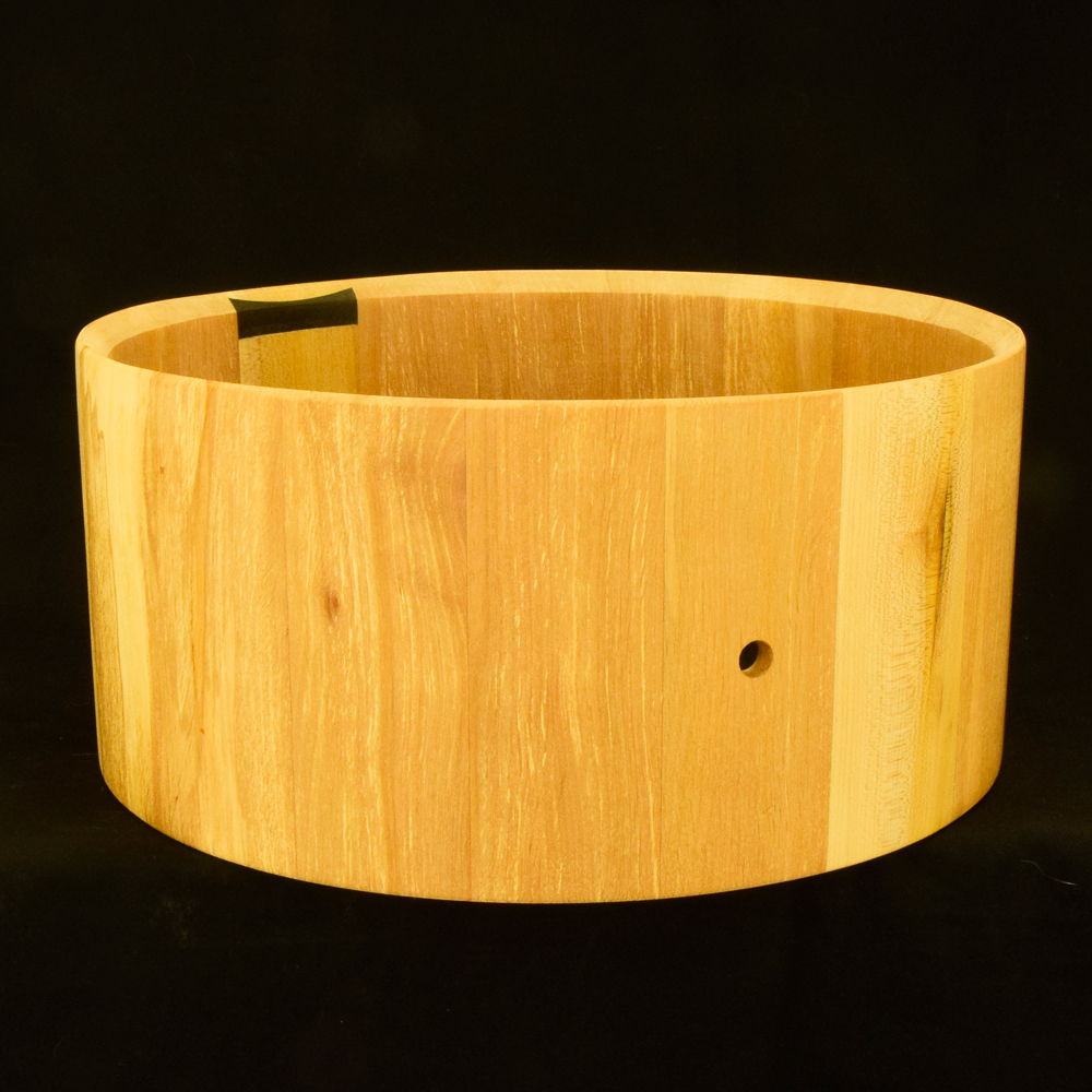 snare drum shell made from Alder wood staves