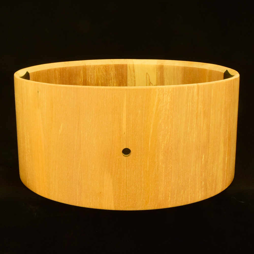 snare drum shell made from Alder wood staves