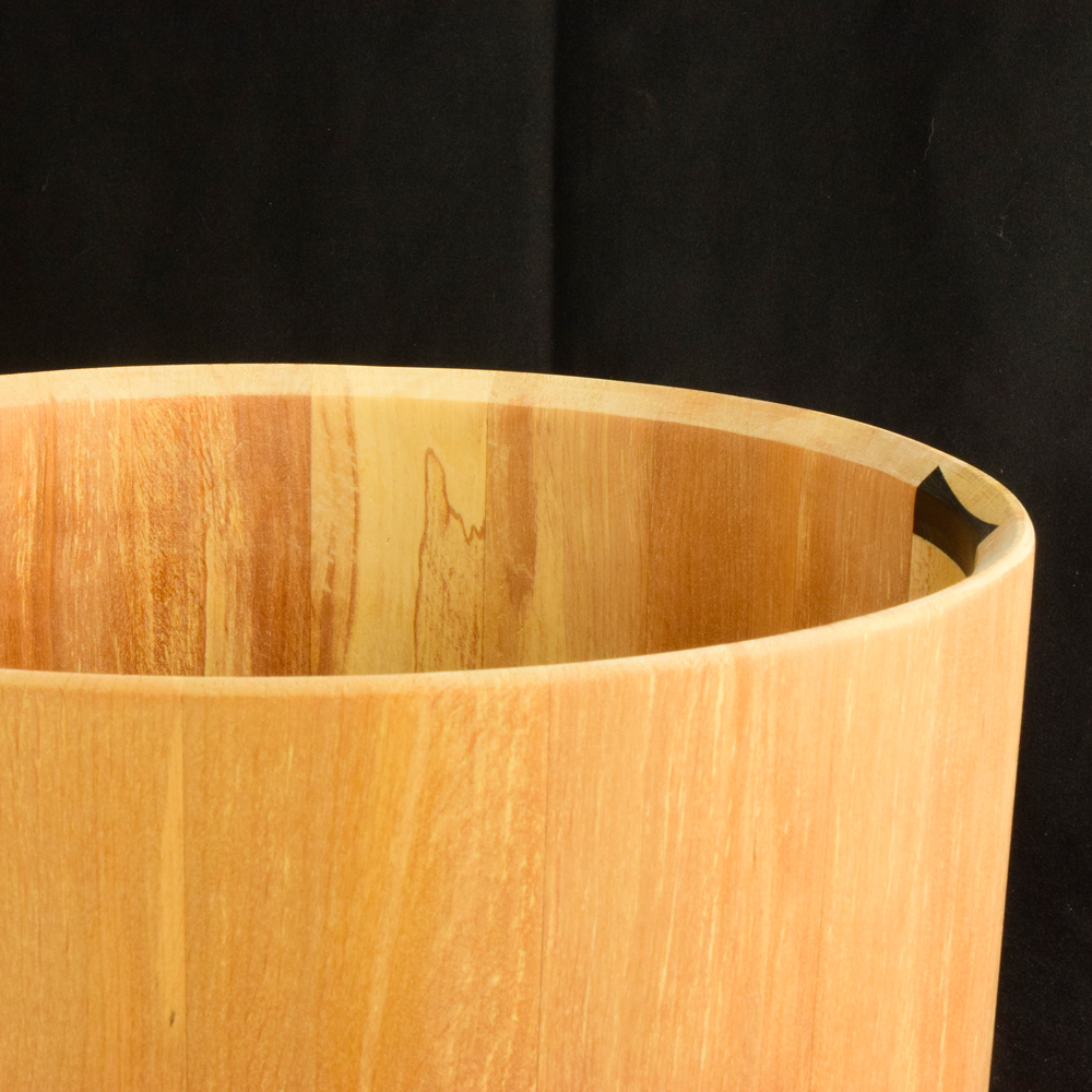 snare drum shell made from Alder wood staves