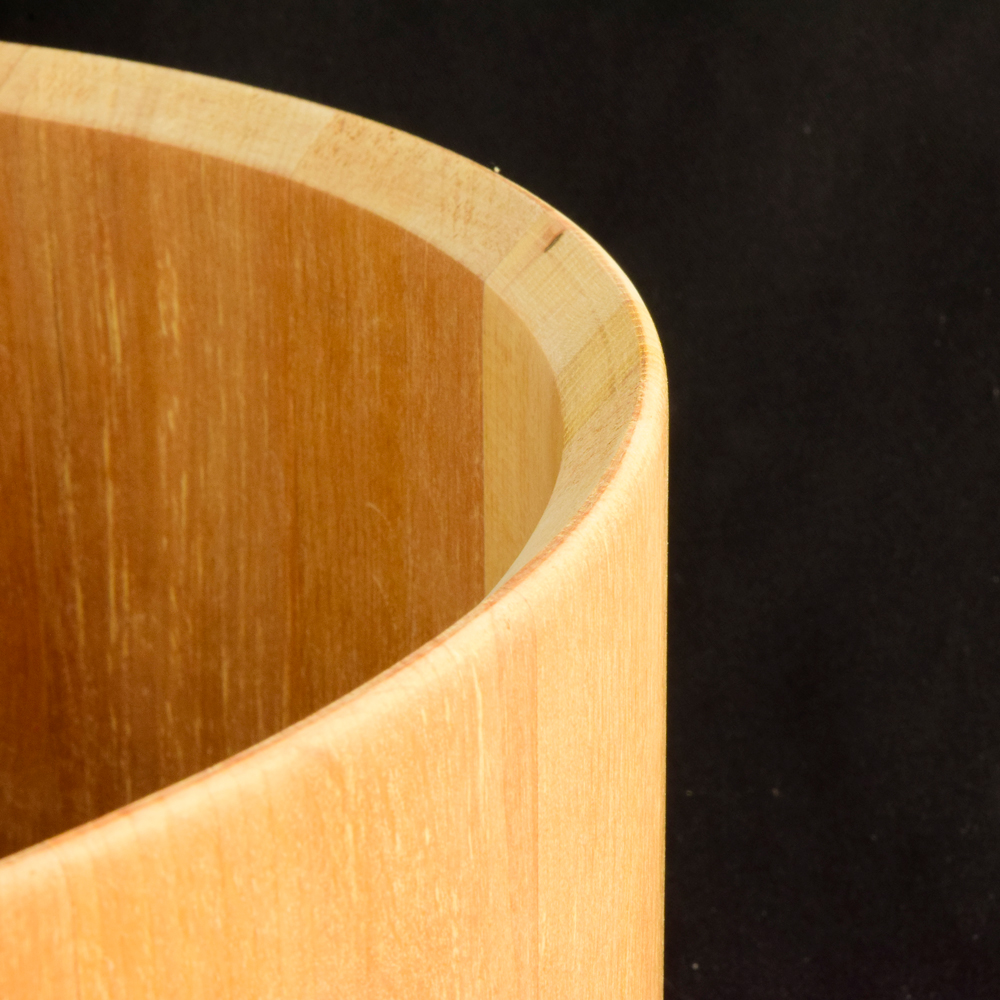 snare drum shell made from Alder wood staves