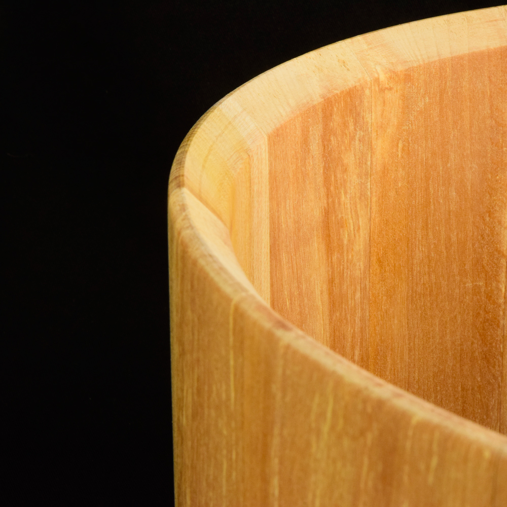 snare drum shell made from Alder wood staves
