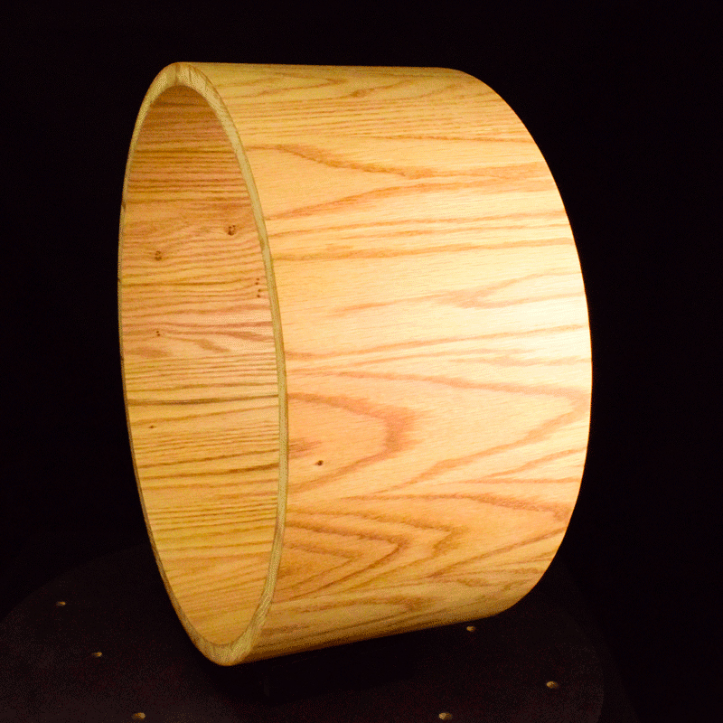 Solid Red Oak stave shell for snare drum