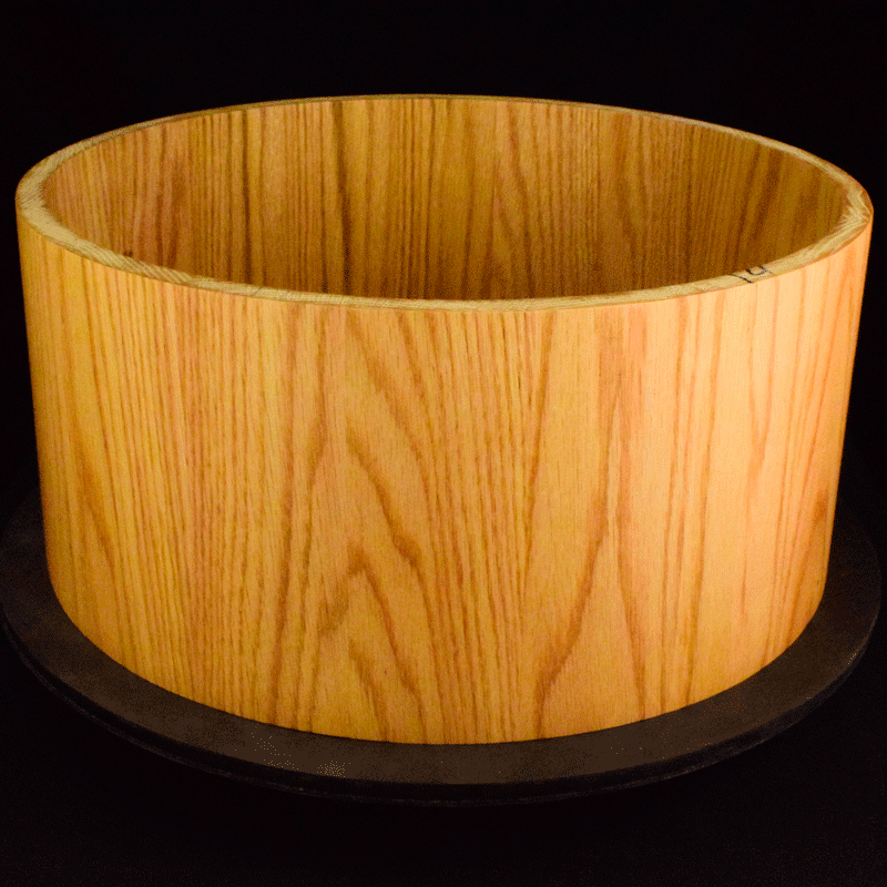 snare drum shell made from red oak wood staves