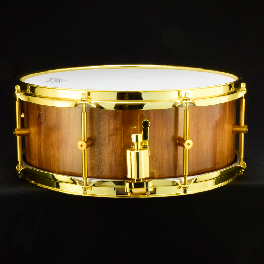 Cherry stave shell custom build snare drum made in the UK