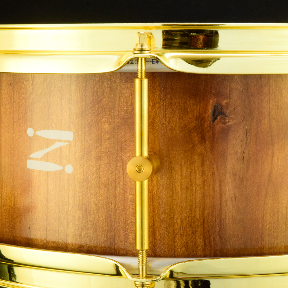 Cherry stave shell custom build snare drum made in the UK