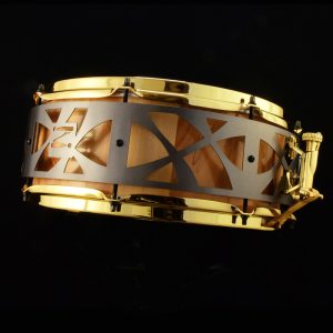 _DSC0759 Multi-wood stave shell free-floating snare drum