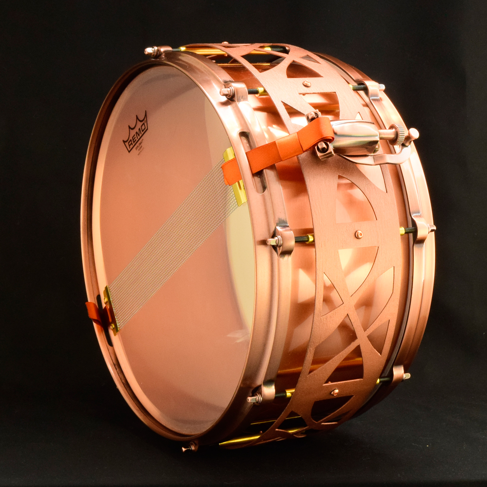 Copper free-floating snare 14x6.5 Die cast hoops
