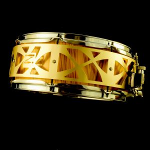 Olivewood stave snare drum with 3mm flanged hoops 14,6 inches