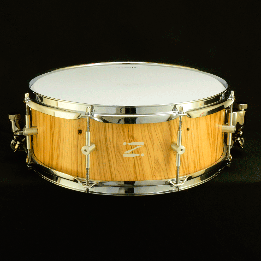 Olivewood snare with free-floating tube lugs